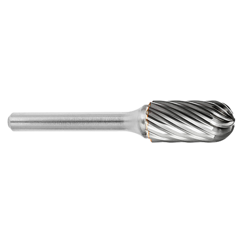 ATA SGSPRO 19161 | 1/2" Cutter Diameter x 1/4" Shank x 2-3/4" OAL x 1" LOC Stainless Steel Brazed SC-5 Cylinder Ball Nosed Burr