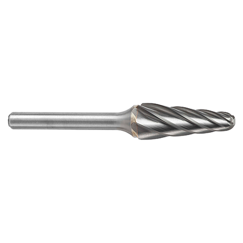 ATA SGSPRO 29072 | 13.00mm Cutter Diameter x 6.00mm Shank x 77.00mm OAL x 28.00mm LOC 14 Degree Included Angle Brazed SL-4M Ball Nosed Cone Burr