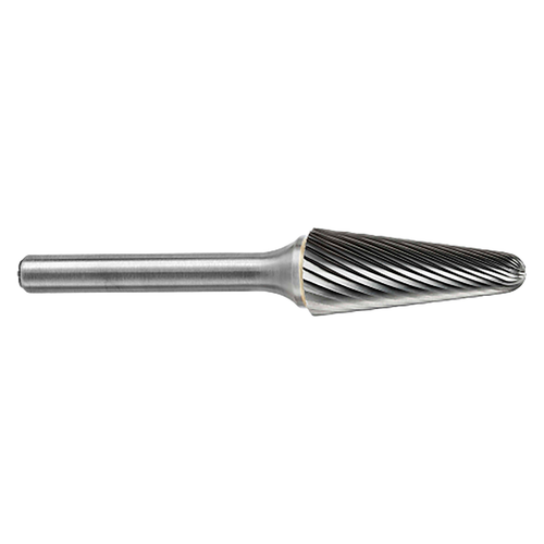 ATA SGSPRO 15450 | 3/16" Cutter Diameter x 1/8" Shank x 1-1/2" OAL x 1/2" LOC 14 Degree Included Angle Brazed SL-53 Ball Nosed Cone Burr