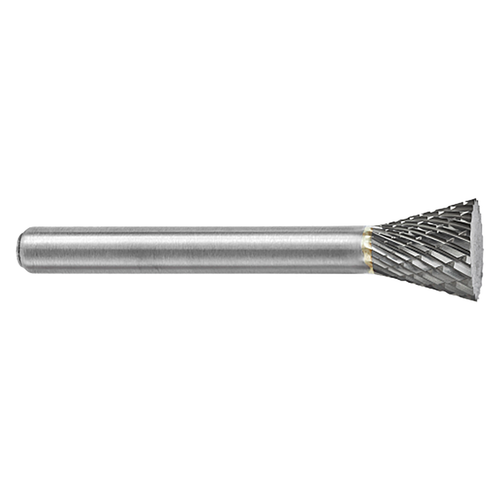 ATA SGSPRO 15903 | 1/2" Cutter Diameter x 1/4" Shank x 2-1/4" OAL x 1/2" LOC 28 Degree Included Angle Brazed SN-4 Inverted Cone Burr