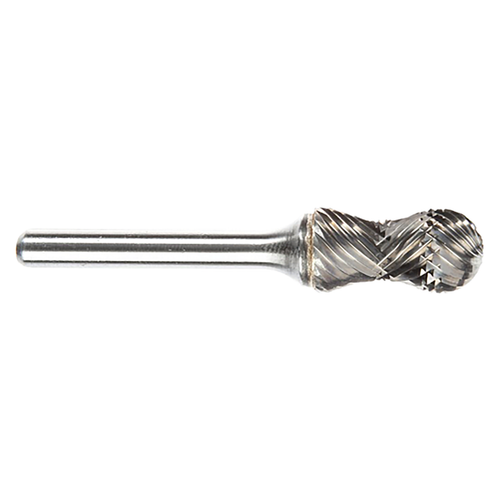 ATA SGSPRO 11758 | 1/2" Cutter Diameter x 1/4" Shank x 2-3/4" OAL x 1" LOC Radius Brazed SC-5RA C Cylindrical Ball Nosed Radius Burr - Single Cut