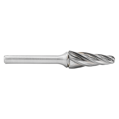 ATA SGSPRO 19591 | 3/8" Cutter Diameter x 1/4" Shank x 3" OAL x 1-1/16" LOC 14 Degree Included Angle Brazed SL-3 Ball Nosed Cone Burr