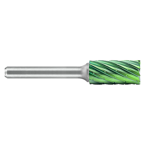 ATA SGSPRO 19758 | 1/2" Cutter Diameter x 1/4" Shank x 2-3/4" OAL x 1" LOC Accelerator Coated Brazed SB-5 Cylinder with End Cut Burr