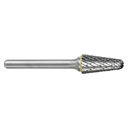 ATA SGSPRO 10334 | 1/2" Cutter Diameter x 3/8" Shank x 3" OAL x 1-1/8" LOC TiAIN Coated Brazed SL-4 Ball Nosed Cone Burr