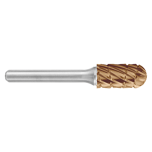 ATA SGSPRO 19512 | 3/8" Cutter Diameter x 1/4" Shank x 2-1/2" OAL x 3/4" LOC Accelerator-K Coated Brazed SC-3 Cylinder Ball Nosed Burr