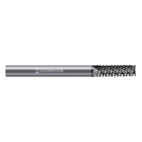 CoreHog C83965 | 1/4" Diameter x 1/4" Shank x 3" OAL x 1.250" LOC 7 Flute CVD Coated solid carbide Diamond Pattern Router Bit