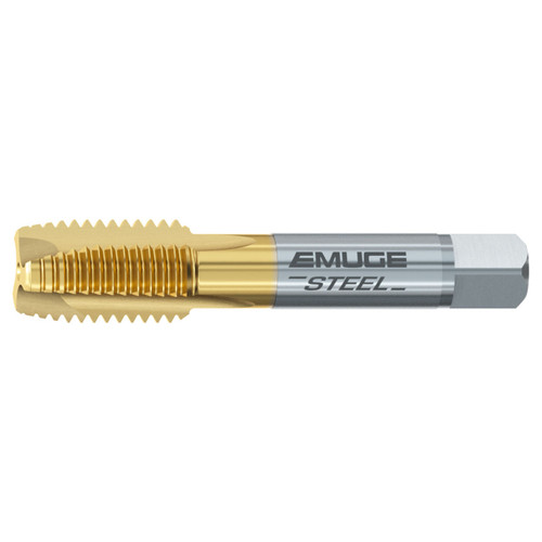 Emuge AU208400.5039 | UNF #6-40 Size x 0.141" Shank x 0.472" Thread Length x 2.000" OAL 3 Flute TIN Coated HSSE Straight Flute Tap