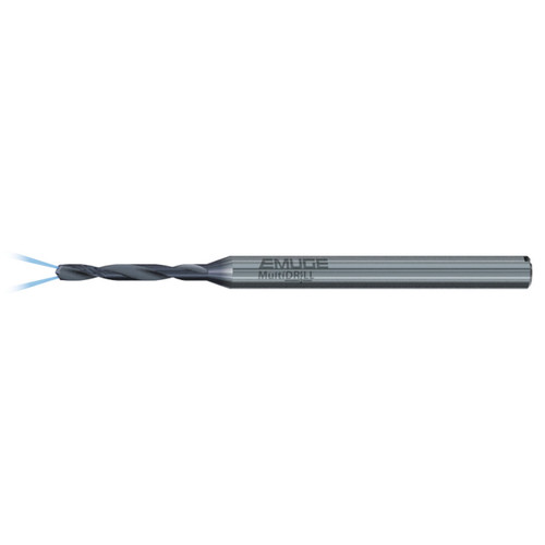 Emuge TE219744.0105 | 0.041" Cutting Diameter x 50.00mm OAL x 130 Degree Point Angle 2 Flute ALCR-99 Coated Micro Drill Bit