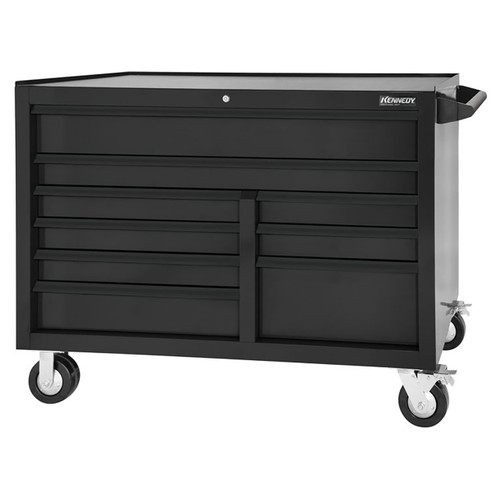 Kennedy 549MPBK | 53-1/2" Width x 25" Depth x 35" Height 9 Drawer Powder Coat Paint Steel Rolling Tool Cabinet - Black