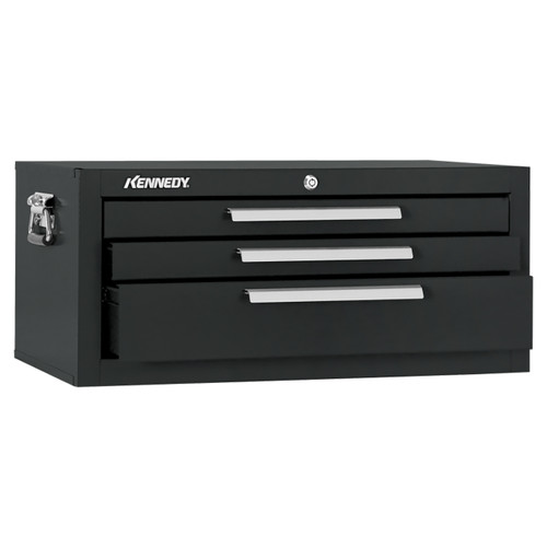 Kennedy 2603BK | 26-3/4" Width x 12-1/2" Depth x 11-3/4" Height 3 Drawer Powder Coat Paint Steel Mechanics' Chest - Black