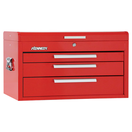 Kennedy 263R | 26-1/8" Width x 12-1/8" Depth x 14-3/4" Height 3 Drawer Powder Coat Paint Steel Mechanics' Chest - Red