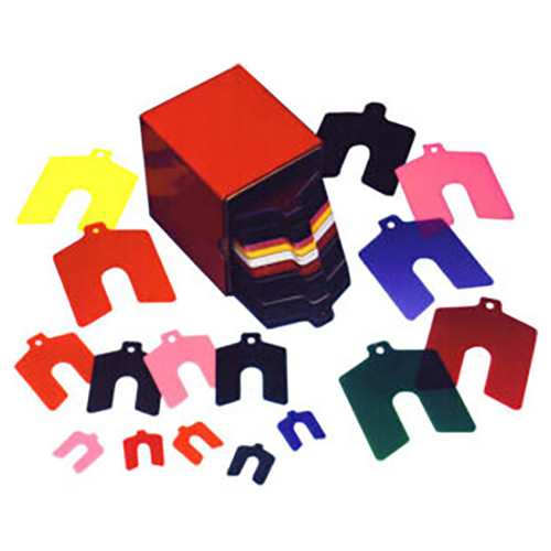 Precision Brand 42123 | 2" Length x 2" Width x 0.005" Thickness Slotted Shim - 20pcs