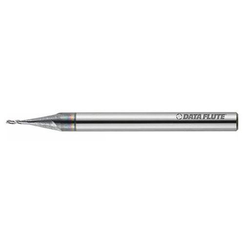 DATA FLUTE BN30046C11 | 0.047" Diameter x 0.125" Shank x 0.141" LOC x 1.50mm OAL C11 Coated Miniature Ball Nose End Mill