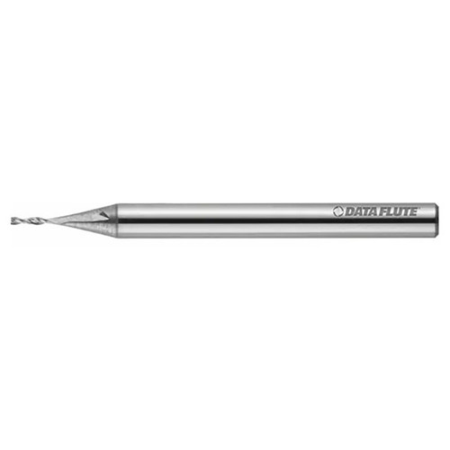 DATA FLUTE SH20025 | 0.02mm Diameter x 0.125" Shank x 0.06mm LOC x 1.50mm OAL C7 Coated Miniature Square End Mill