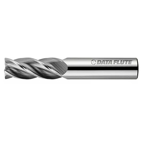 Data Flute 43909-83-D | SS40125-375 1" Diameter x 1" Shank x 2" LOC x 4" OAL C7 Coated Corner Radius End Mill