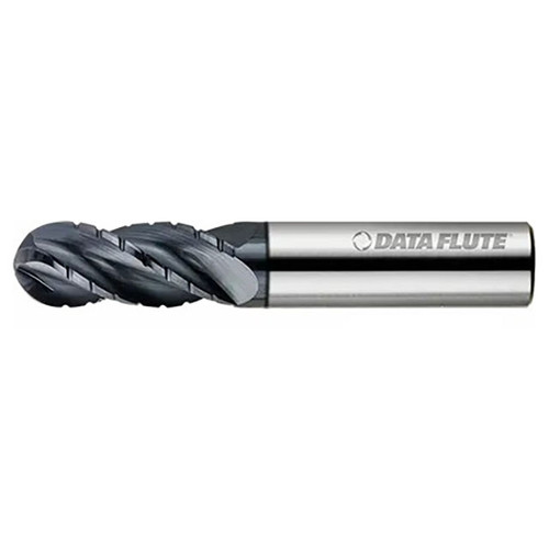 Data Flute 49588-85-D| SSBNC40437C11 3/8" Diameter x 3/8" Shank x 1" LOC x 2-1/2" OAL C11 Coated Ball Nose End Mill
