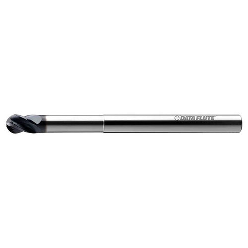 Data Flute 49820-00-D | SSBNLSL40500C4 1/2" Diameter x 1/2" Shank x 5/8" LOC x 6" OAL Uncoated Ball Nose End Mill