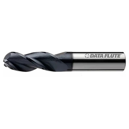 Data Flute 33996-83-D | SSBNLSM30312C11 1/4" Diameter x 1/4" Shank x 3/8" LOC x 4" OAL C7 Coated Ball Nose End Mill