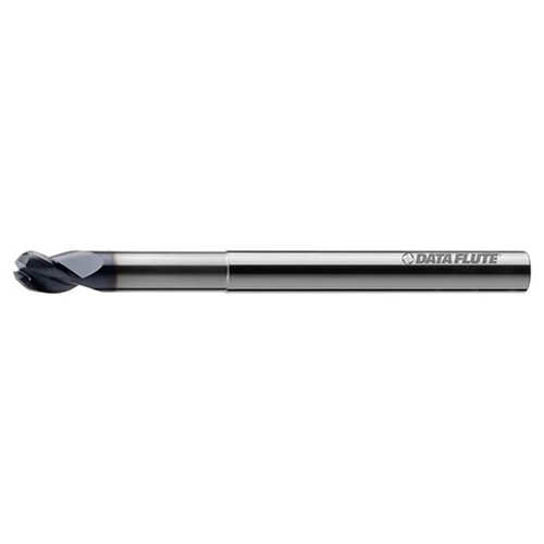 Data Flute 34260-00-D | SSBNLSX30500C4 1/2" Diameter x 1/2" Shank x 5/8" LOC x 6" OAL Uncoated Ball Nose End Mill