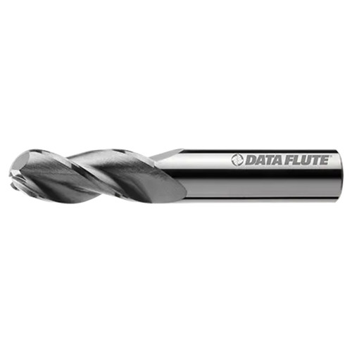 Data Flute 34300-00-D| SSBNST30156 1/8" Diameter x 1/8" Shank x 1/4" LOC x 1-1/2" OAL C4 Coated Ball Nose End Mill