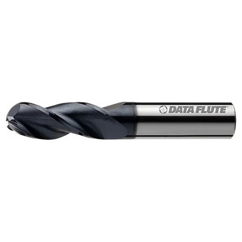 Data Flute 34356-89-D| SSBNST30375C4 3/8" Diameter x 3/8" Shank x 1/2" LOC x 2" OAL Uncoated Ball Nose End Mill