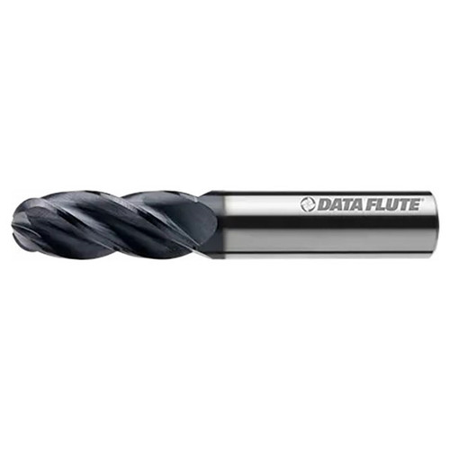 Data Flute 34396-83-D | SSBNST40125C11 1" Diameter x 1" Shank x 1-1/4" LOC x 4" OAL C7 Coated Ball Nose End Mill