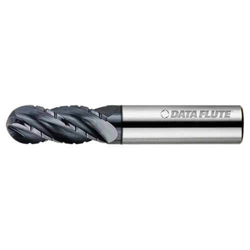 Data Flute 49431-85-D| SSBNSTC40218C11 3/16" Diameter x 3/16" Shank x 5/16" LOC x 2" OAL C7 Coated Ball Nose End Mill