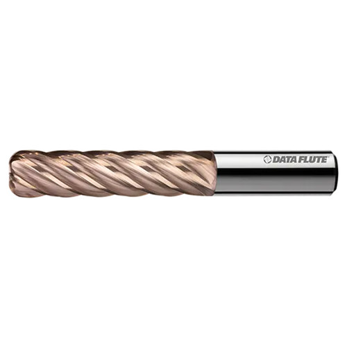 Data Flute 40106-70-D | SSIL60375-000C35 1" Diameter x 1" Shank x 3-1/4" LOC x 6" OAL C10 Coated Corner Radius End Mill