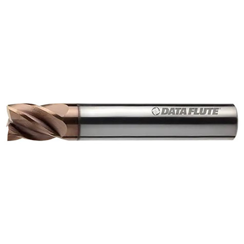 Data Flute 55222-35-D| SSIpSTL50500-090C35 1/2" Diameter x 1/2" Shank x 1" LOC x 3" OAL C35 Coated Corner Radius End Mill
