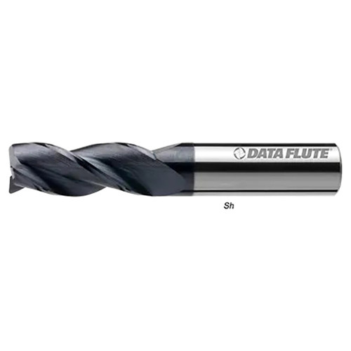 Data Flute 46129-85-D| SSLSL30375C11 3/8" Diameter x 3/8" Shank x 1/2" LOC x 6" OAL Uncoated Corner Radius End Mill