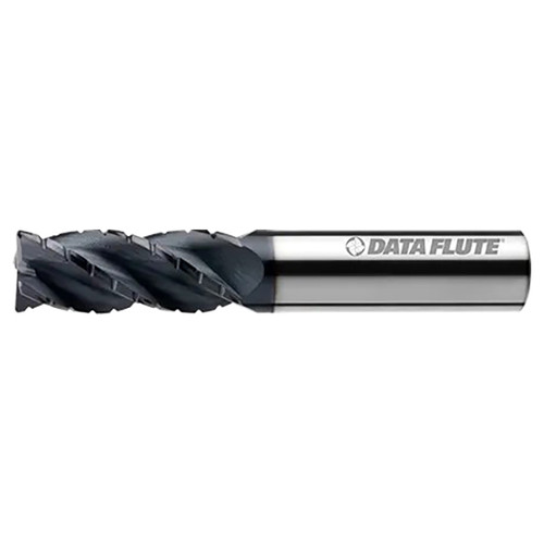 Data Flute 49709-00-D | SSLSL41000C11 1" Diameter x 1" Shank x 1-1/4" LOC x 6" OAL Uncoated Corner Radius End Mill