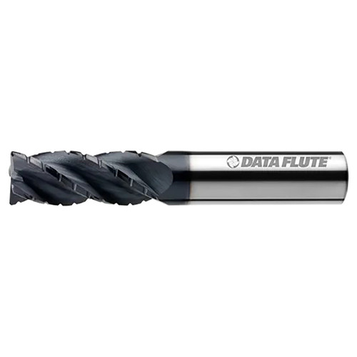 Data Flute 49219-00-D | SSSTC40187C4 3/16" Diameter x 3/16" Shank x 5/16" LOC x 2" OAL Uncoated Corner Radius End Mill