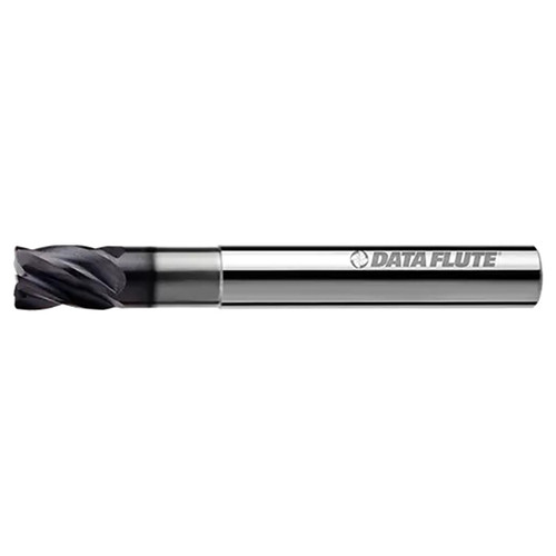 DATA FLUTE TiWL50750-030C10 | 0.625" Diameter x 0.625" Shank x 0.75mm LOC C11 Coated Corner Radius End Mill