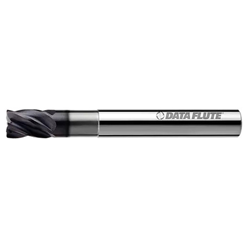 DATA FLUTE TiWM50500-090C10 | 0.50mm Diameter x 0.50mm Shank x 0.625" LOC x 4.000" OAL C11 Coated Corner Radius End Mill