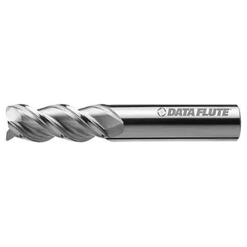 Data Flute 36798-00-D | TT30500-030 1/2" Diameter x 1/2" Shank x 1-1/4" LOC x 3" OAL Uncoated Corner Radius End Mill