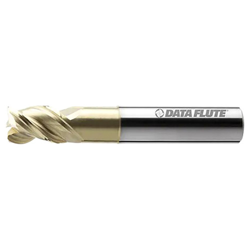 DATA FLUTE TTRN30500-060C5 | 0.50mm Diameter x 0.50mm Shank x 0.625" LOC C5 Coated Corner Radius End Mill