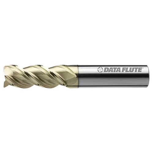 Data Flute 36764-86-D | TTST30250-020C5 1/4" Diameter x 1/4" Shank x 3/8" LOC x 2" OAL C5 Coated Corner Radius End Mill