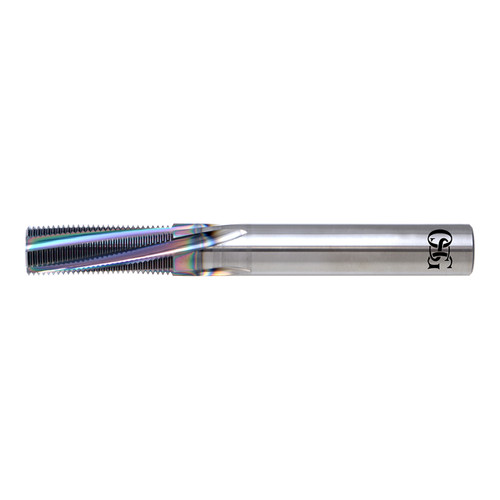 OSG 1662502017 | A BRAND 5/8" - 24 Thread Size x 0.421" Diameter x 0.500" Shank x 1.374" LOC x 5.000" OAL 5 Flute UNEF EgiAs Coated Carbide 16625 Helical Flute Thread Mill