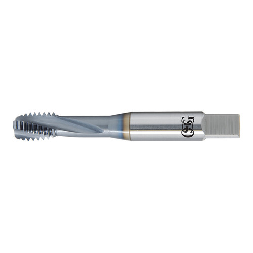 OSG 1703908 | EXOTAP UNC 5/16" - 18 Thread Size x 0.318" Shank x 0.445" Length x 2.719" OAL Modified Bottom (2.5P) Chamfer H5 3 Flute V Coated VC-10 313 Spiral Flute Tap