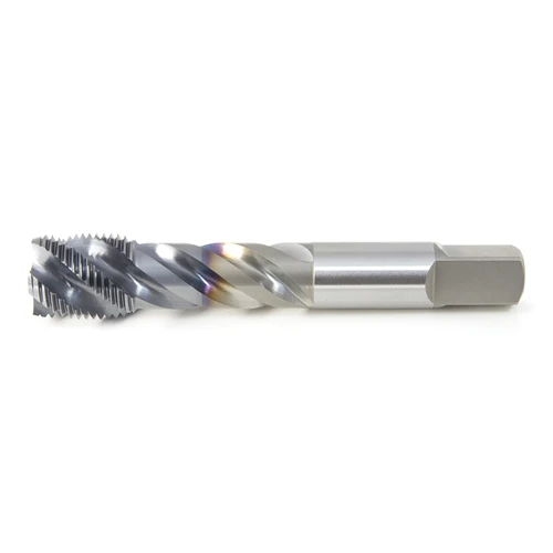 OSG 1722808 | EXO 5/16" - 18 Thread Size x 0.318" Shank x 0.445" Thread Length x 2.719" OAL UNC H5 Modified Bottom (2.5P) Chamfer Type 3 Flute Right Hand V Coated HSSE 303 Spiral Flute Tap