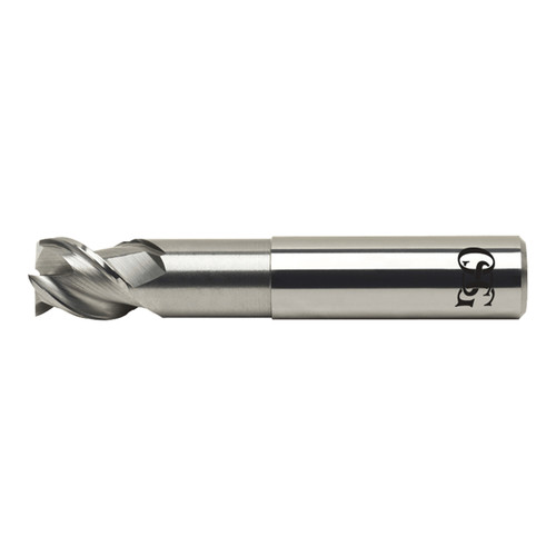 OSG 20480700 | EXOCARB 0.500" Diameter x 0.500" Shank x 0.500" LOC x 0.030" Radius x 4.000" OAL x 45 Degree Helix Angle 3 Flute BRIGHT Coated Carbide 2048 Corner Radius End Mill