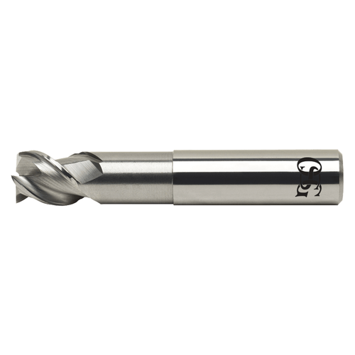 OSG 20481400 | EXOCARB 0.750" Diameter x 0.750" Shank x 0.750" LOC x 0.060" Radius x 6.000" OAL x 45 Degree Helix Angle 3 Flute BRIGHT Coated Carbide Corner Radius End Mill