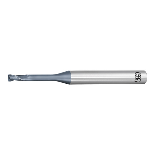 OSG 3132806 | EXOCARB 1.80mm Diameter x 4.00mm Shank x 2.70mm LOC x 45.00mm OAL x 30 Degree Helix Angle 2 Flute WXL Coated Carbide 3791 Square End Mill