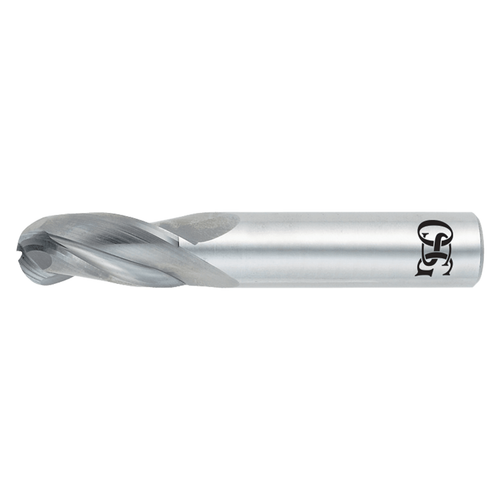 OSG 403-6875-BN11 | 0.688" Diameter x 0.750" Shank x 1.375" LOC x 0.344" Radius x 4.000" OAL x 30 Degree Helix Angle 3 Flute TiAlN Coated Carbide Ball End Mill