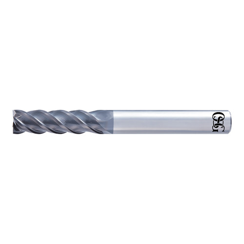 OSG 8556330 | A Brand 8.00mm Diameter x 8.00mm Shank x 32.00mm LOC x 9.00mm OAL x 42-44 Degree Helix Angle 4 Flute DUARISE Coated Carbide 8207 Square End Mill