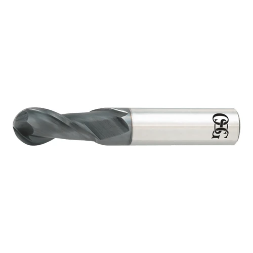 OSG HP421-1000-BN | HY-PRO CARB 1" Diameter x 1.000" Shank x 1.500" LOC x 4.000" OAL x 0.500" Radius x 35 Degree Helix Angle 2 Flute TiAlN Coated Carbide HP421BN Ball Nose End Mill