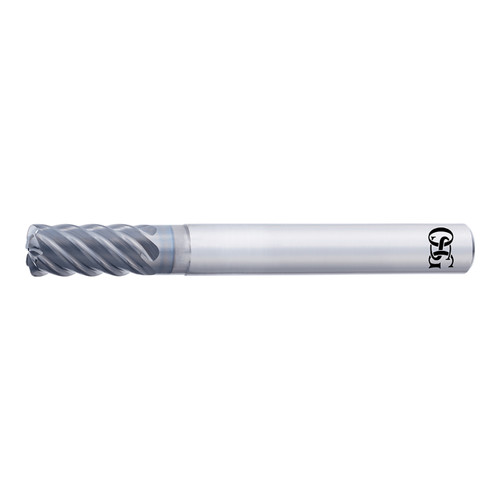 OSG 3188210 | EXOCARB 10.00mm Diameter x 1.00mm Shank x 2.00mm LOC x 8.00mm OAL x 1.00mm Radius x 45 Degree Helix Angle 6 Flute DUROREY Coated Carbide 4970 Corner Radius End Mill