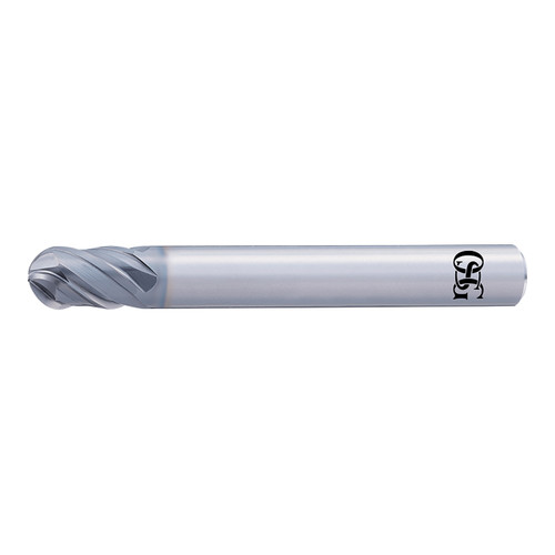 OSG 85300023 | A Brand 1.00mm Diameter x 4.00mm Shank x 2.00mm LOC x 5.00mm OAL x 0.50mm Radius x 40 Degree Helix Angle 4 Flute DUROREY Coated Carbide 8530 Ball End Mill