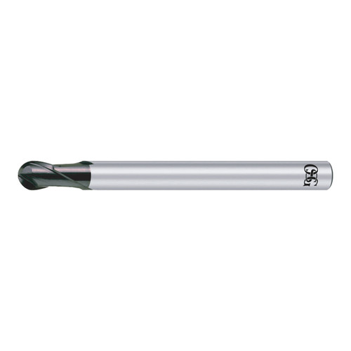 OSG 91110611 | EXOCARB 8.00mm Diameter x 8.00mm Shank x 12.00mm LOC x 8.00mm OAL x 4.00mm Radius x 30 Degree Helix Angle 2 Flute WXS Coated Carbide 9111 Ball End Mill