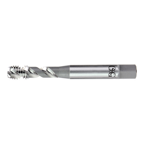OSG 1303901000 | HY-PRO 3/8" - 16 Thread Size x 0.367" Shank x 0.625" Thread Length x 3.382" OAL UNC STI H3 Modified Bottom (2.5P) Chamfer Type 2 Flute Right Hand Bright Coated HSSE 13039 Spiral Flute STI Tap